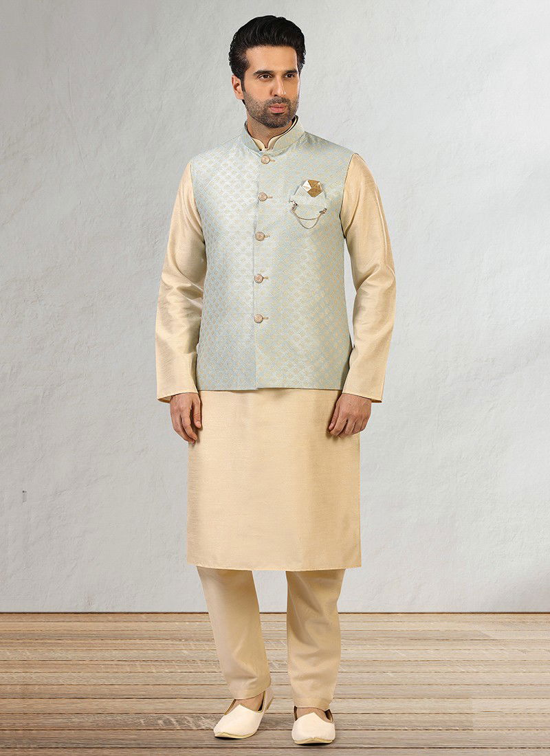 Festive Wear Wholesale Kurta Pajama With Jacket Mens Collection
